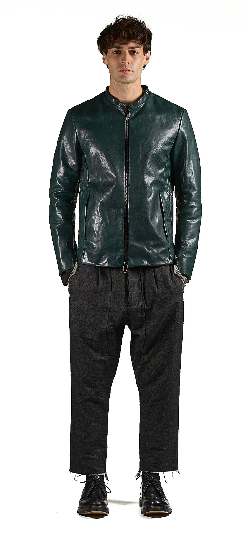DANIELE BASTA LEATHER AND SILVER JACKET